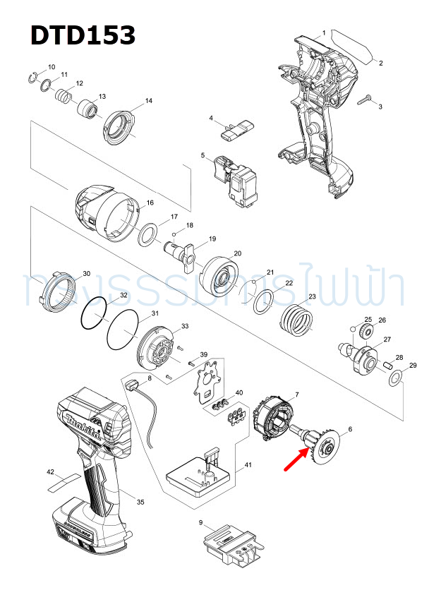 ทุ่น สว่านไร้สาย Makita มากีต้า DTD153 (แท้) ##