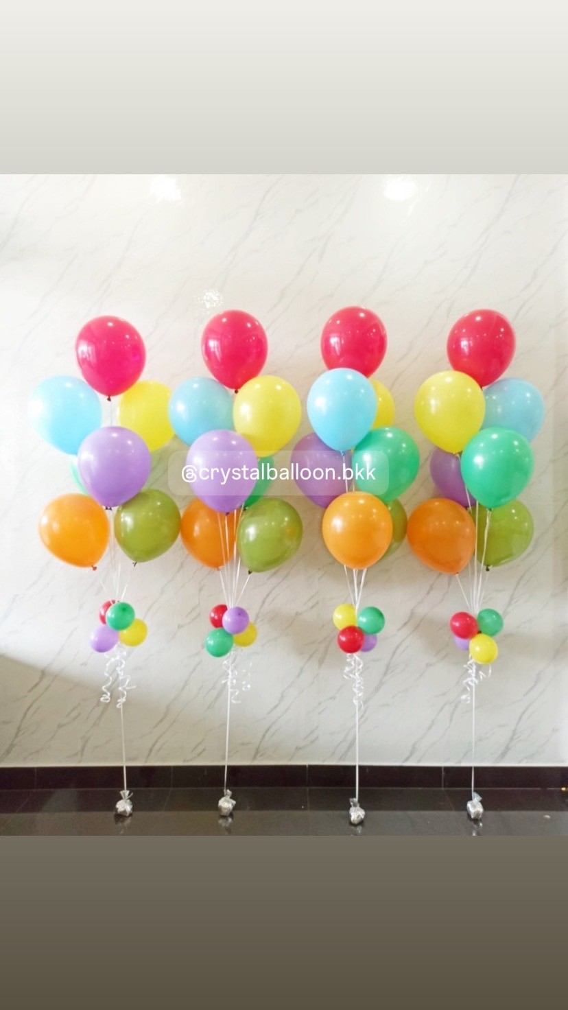 ลูกโป่ง แสดงความยินดี ลูกโป่ง ช่อ 7 ลูก 4 ช่อ Theme Colorful พร้อมตกแต่ง สามารถเปลี่ยนสีลูกโป่ง/เปลี่ยนสี-ฟอยล์ตัวเลข/เปลี่ยนฟอยล์ตกแต่งได้