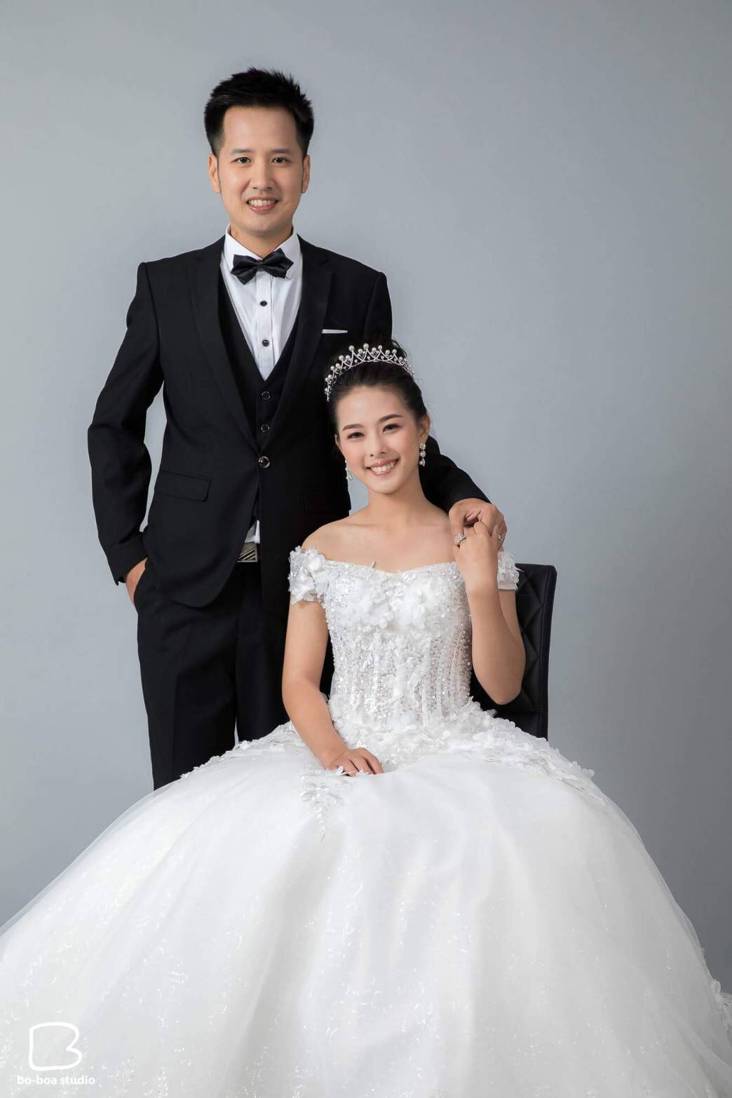 พร้อมเช่า ชุดสูทชาย สีดำ รุ่นกระดุมเดียว พลัสไซส์ ไม่มีกั๊ก