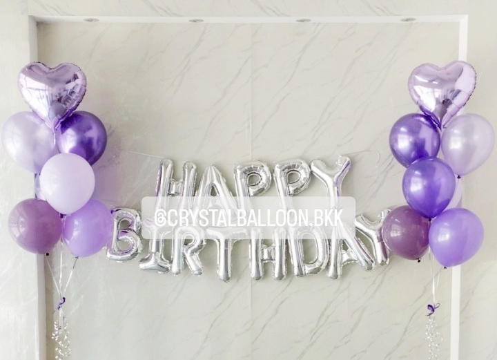 ลูกโป่ง วันเกิด ช่อฟอยล์หัวใจ ขนาด 18" ช่อ 7 ลูก 2 ช่อ พร้อม ฟอยล์ตัวอักษร Hppy Birthday ขนาด 16" 1 ชิ้น พร้อมตกแต่ง สามารถเปลี่ยนสีลูกโป่ง/เปลี่ยนข้อความ/เปลี่ยนสี-ฟอยล์ตัวอักษร/เปลี่ยนสี-ฟอยล์ตกแต่งได้