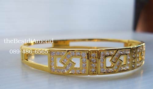 สินค้าหมด===BB033+++กำไลเพชรโคลนนิ่ง ลายกำแพงจีน+++หรูหรา ดูดี มีรสนิยม งานสวยสุดๆๆ เพชรงามวิ๊งๆ ใส่แล้วเริ่ดแน่นอน แบบมาจากร้านเพชรเลยค่ะ