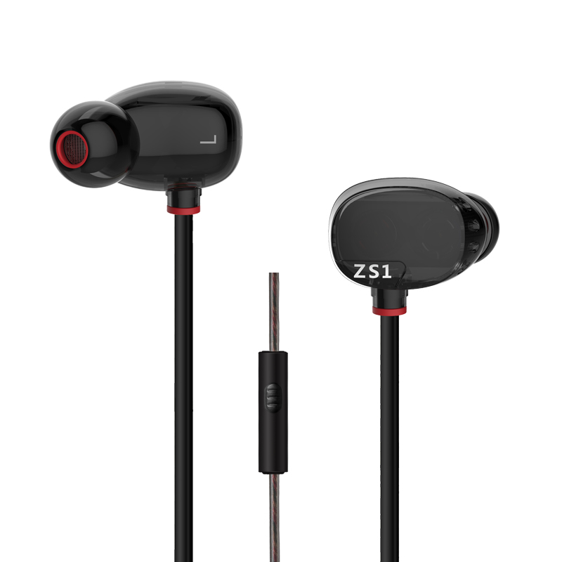 ขาย KZ ZS1 หูฟัง 2 ไดร์เวอร์ระดับ Hi-Fi พร้อมสาย 108 coreแบบ LC-OFC
