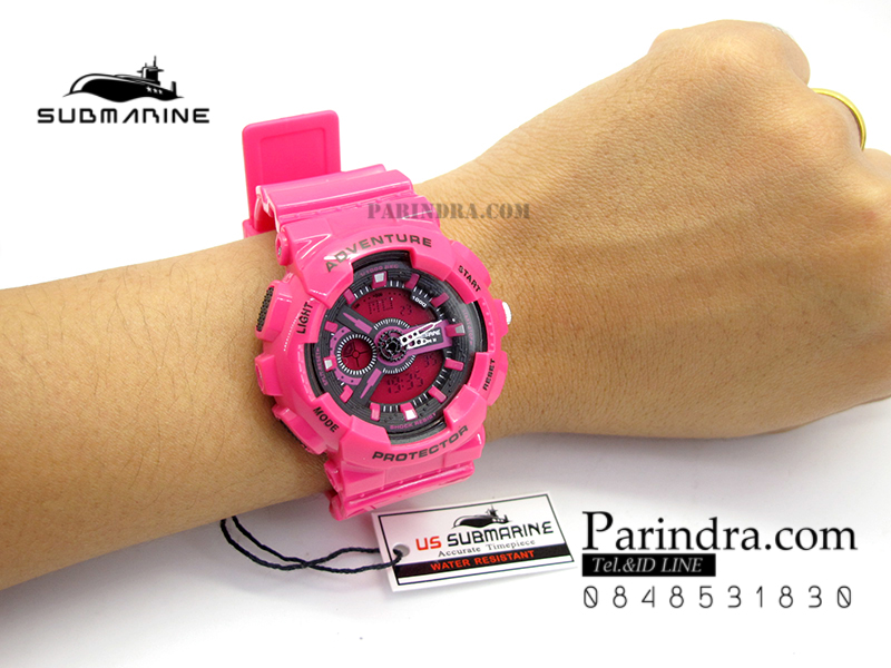 นาฬิกา US submarine Adventure Protector รุ่น TP3163L สีชมพูบานเย็น จอพื้นหลังชมพู