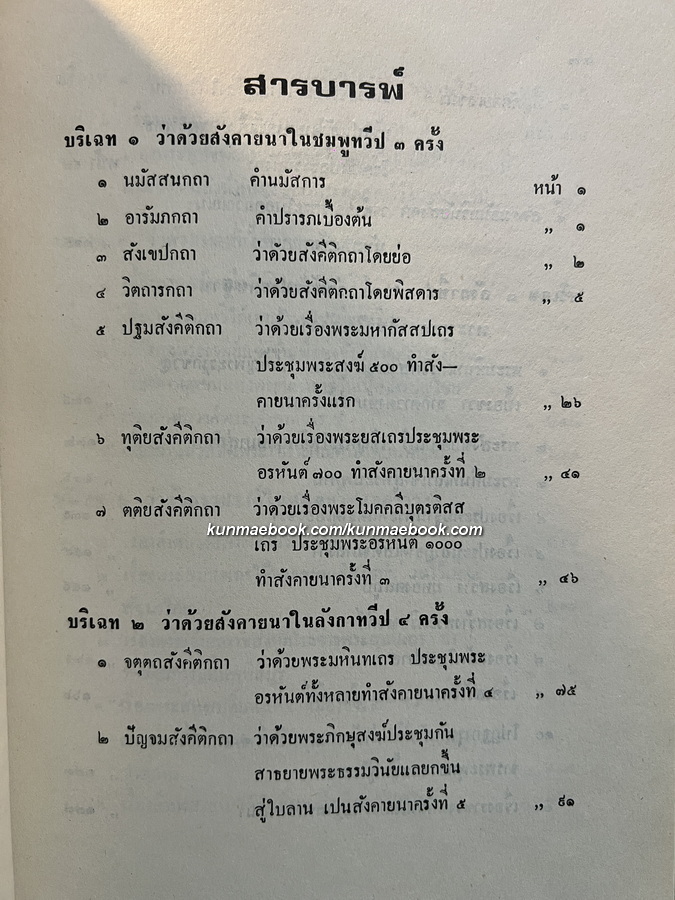 สังคีติยวงศ์ พงศาวดาร เรื่องสังคายนาพระธรรมวินัย / อนุสรณ์ สมเด็จพระพุฒาจารย์ ( วน ฐิติญาณมหาเถร )