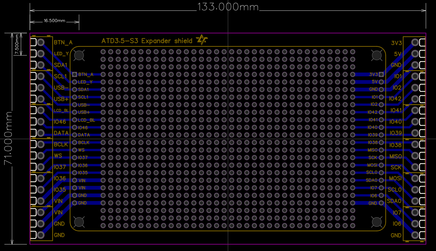 ATD3.5-S3 Expansion shield โมดูลขยายขาบอร์ดจอ ATD3.5-S3 เทอมินัล