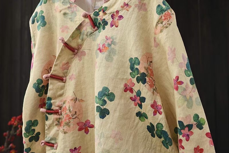 เสื้อผ้าลินินพิมพ์ลาย