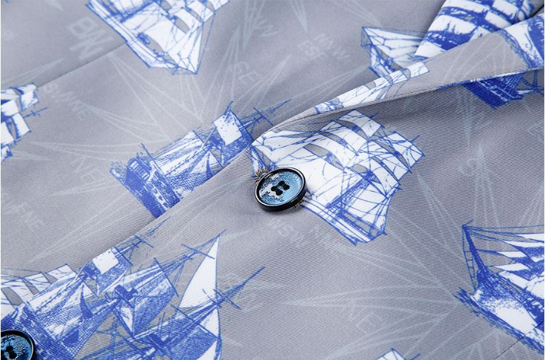 Pre-order เสื้อสูทชายแฟชั่น ลายกราฟฟิก สีสดใส ** เฉพาะเสื้อ**