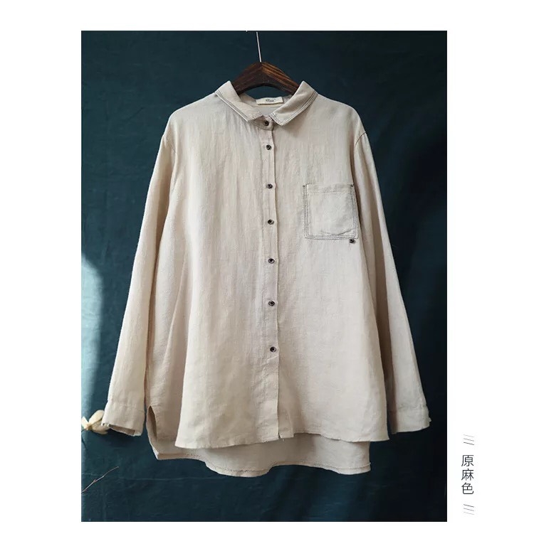 เสื้อเชิ้ตผ้าฝ้ายผสมลินิน