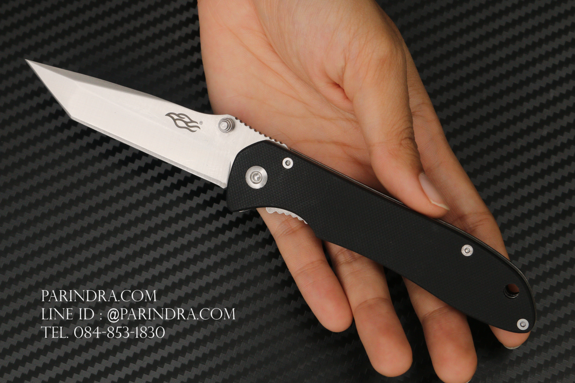 มีดพับ Ganzo รุ่น F714 สีดำ ปลายมีดทันโตะ Tanto ของแท้ 100%