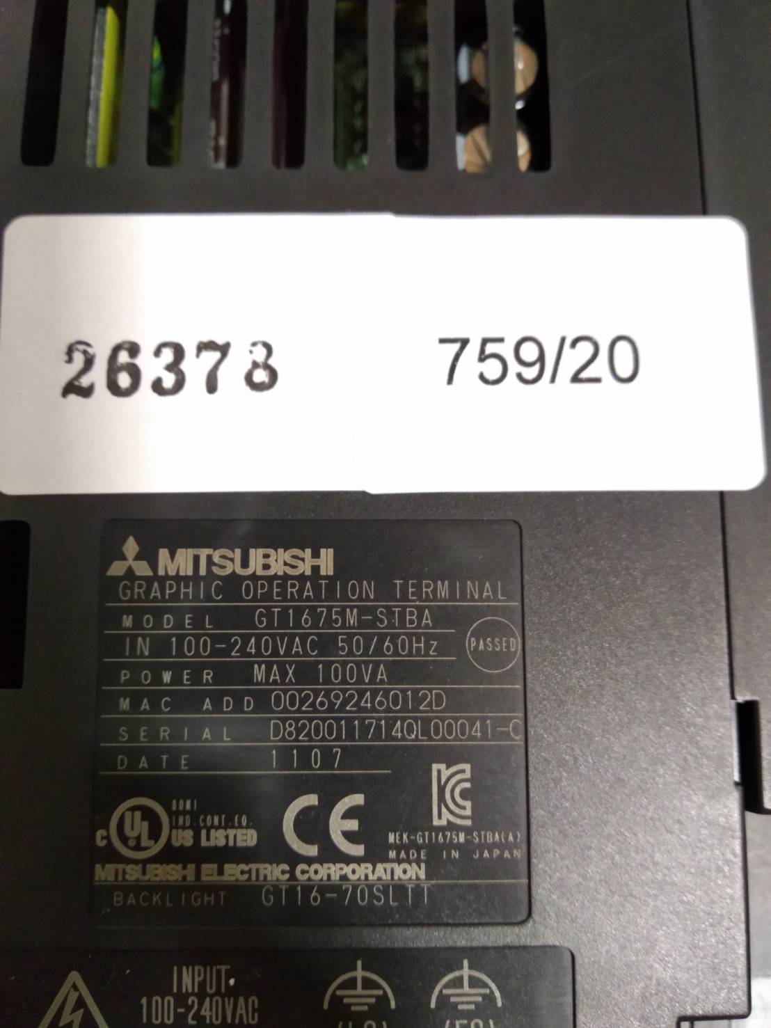 GT1675M-STBA HMI " MITSUBISHI "