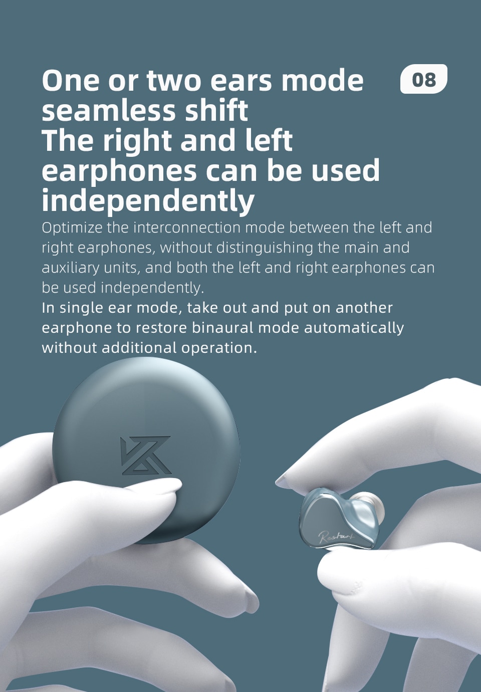 ขาย KZ SKS หูฟัง TWS 2 ไดรเวอร์ 1DD+1BA ประกันศูนย์ไทย