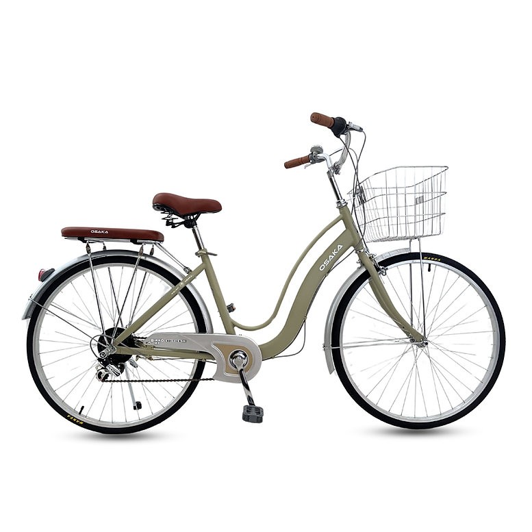 จักรยานแม่บ้าน OSAKA RIKKO CITY BIKE ตะกร้าสแตนเลสขนาดวงล้อ 26นิ้ว มีเกียร์ NEW2025