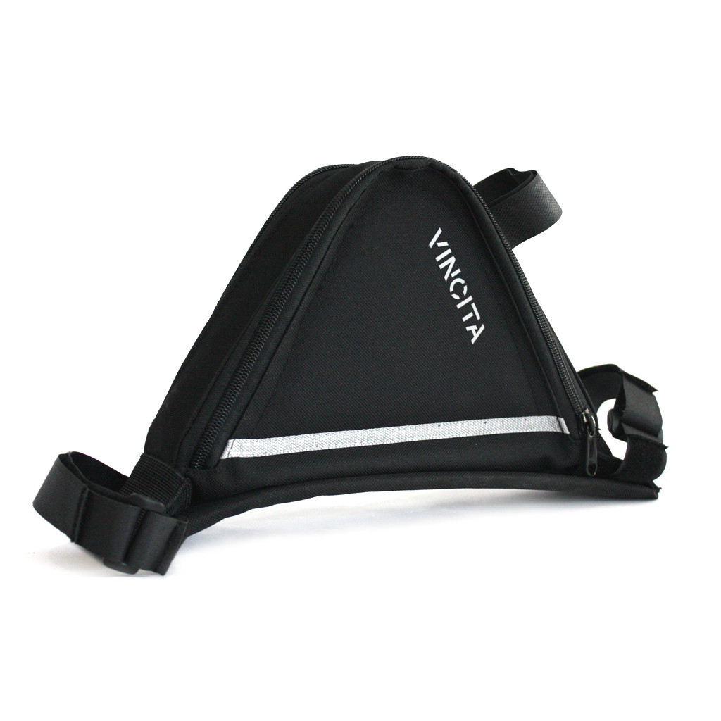 กระเป๋าสามเหลี่ยม Vincit Cycling Bicycle Front Tube Triangle Frame Bag Bike Frame Zip Bag,B022N Frame Bag with Shoulder Pad