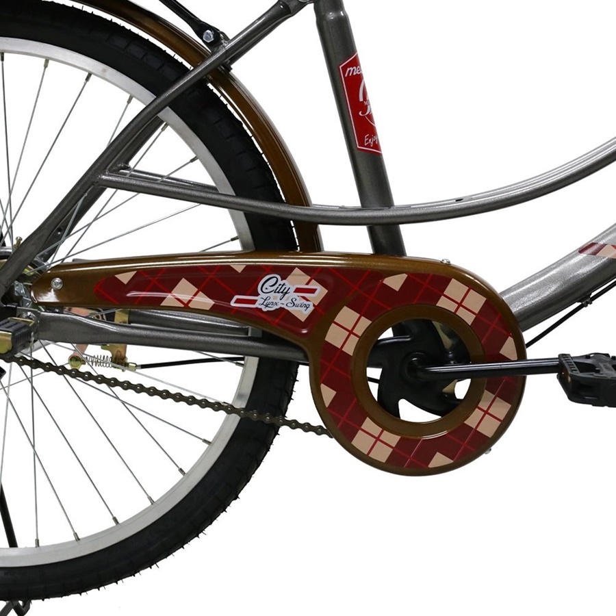 MEADOW housewife's bicycle, model CITY VINTAGE MIT, 24-inch wheels, with vintage basket, no gears.