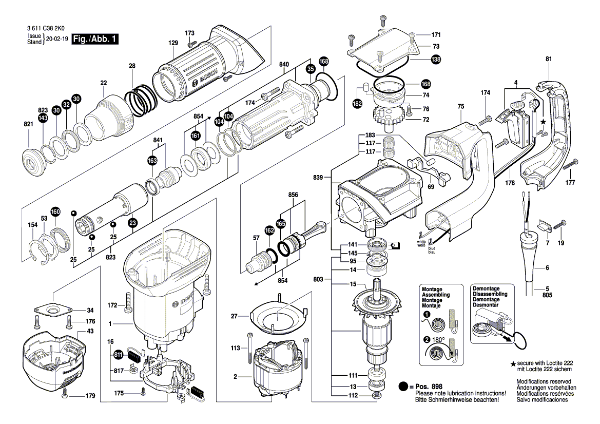 GSH500 เครื่องสกัดไฟฟ้า BOSCH Spare Parts