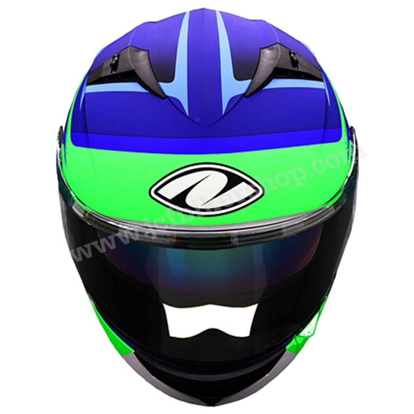 หมวกกันน็อค REAL T-Hawk Mugello น้ำเงิน-เขียว(ด้าน)