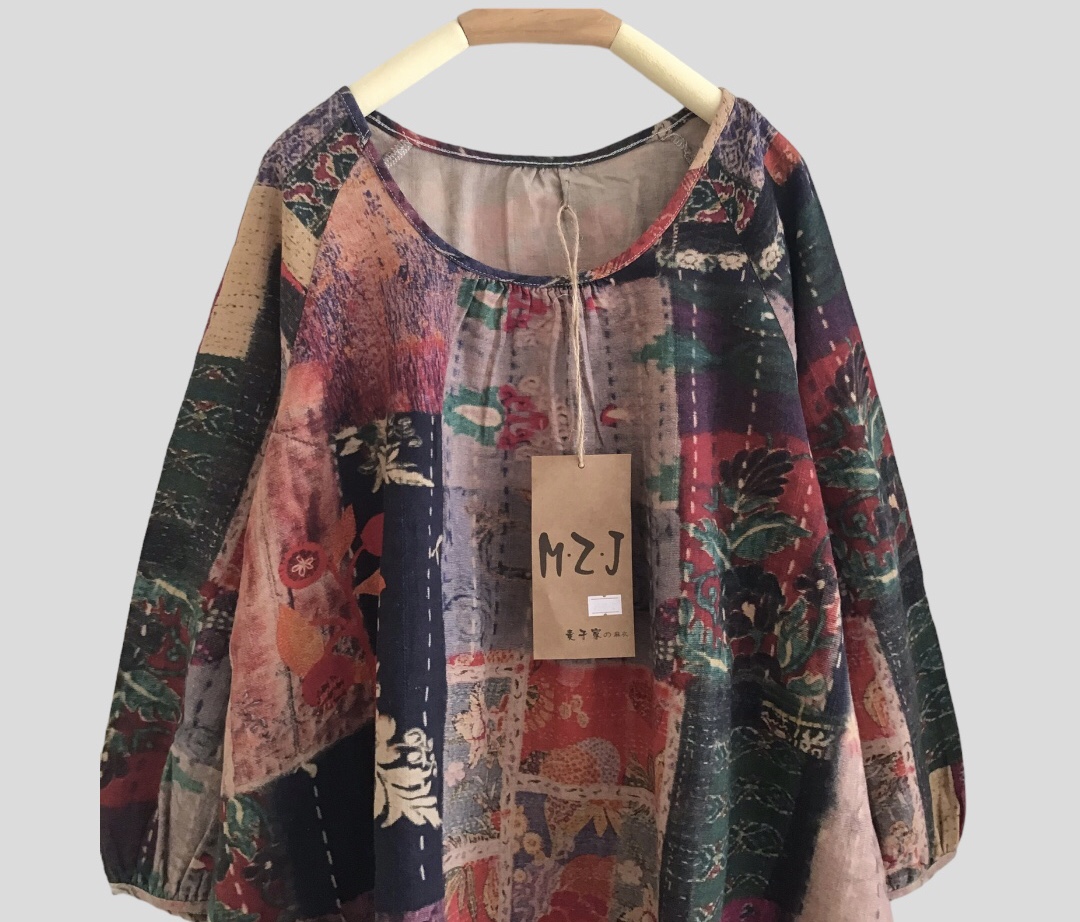 เสื้อผ้าฝ้ายพิมพ์ลาย patchwork