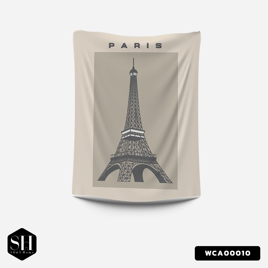 ผ้าติดผนัง ผ้าแขวนผนัง ผ้าตกแต่ง The City Of Paris WCA00010 #SOdAhome #SOdAPrintinG #WallCloth