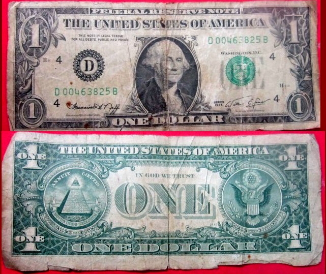 แบงค์เงิน 1 ดอลล่าร์ 1974 one dollar 1974 สนใจสะสมแบงค์ดอลล่าร์เก่าคับ