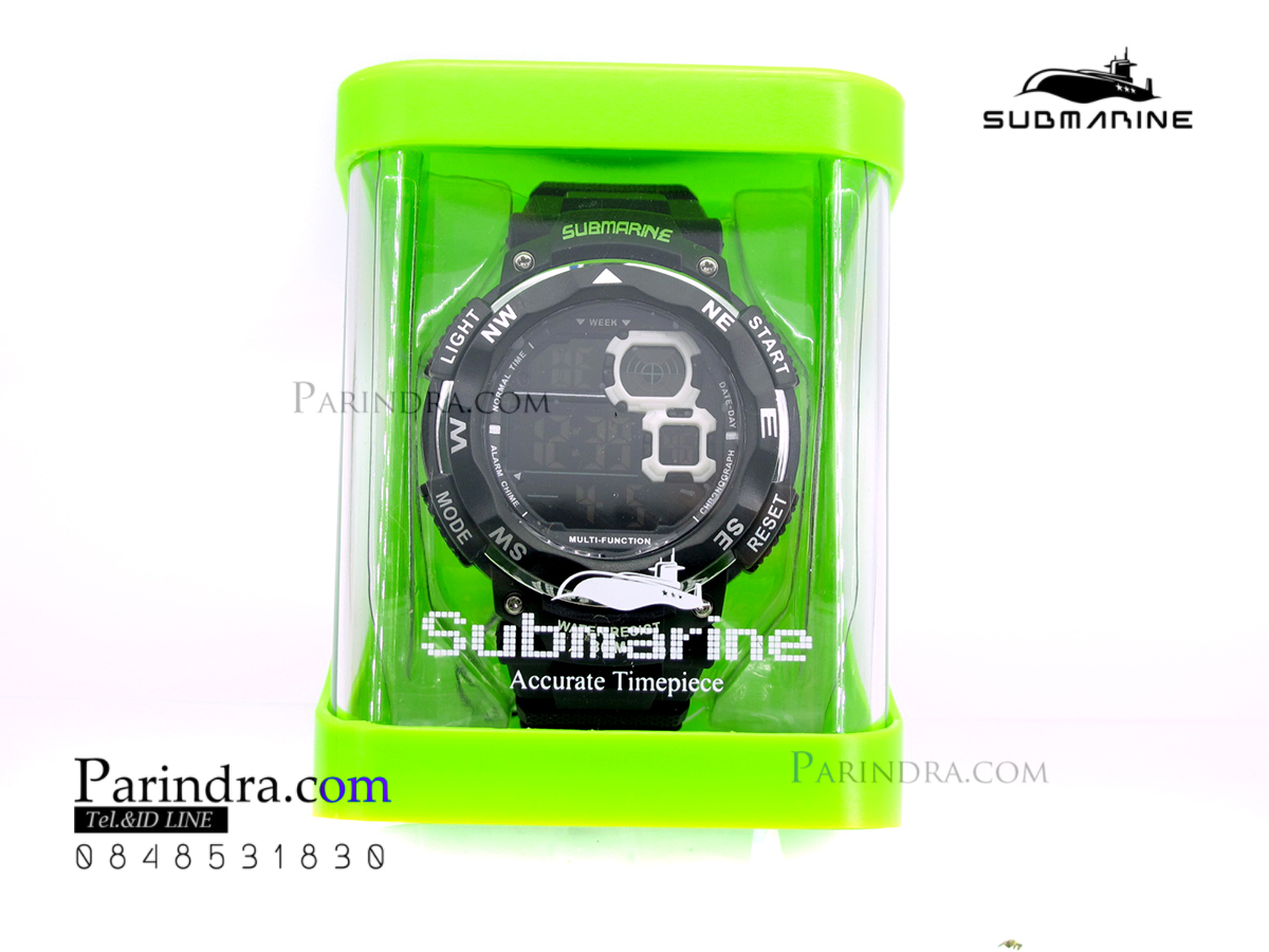 นาฬิกา US submarine TP1333M สีดำล้วน ขอบในขาว