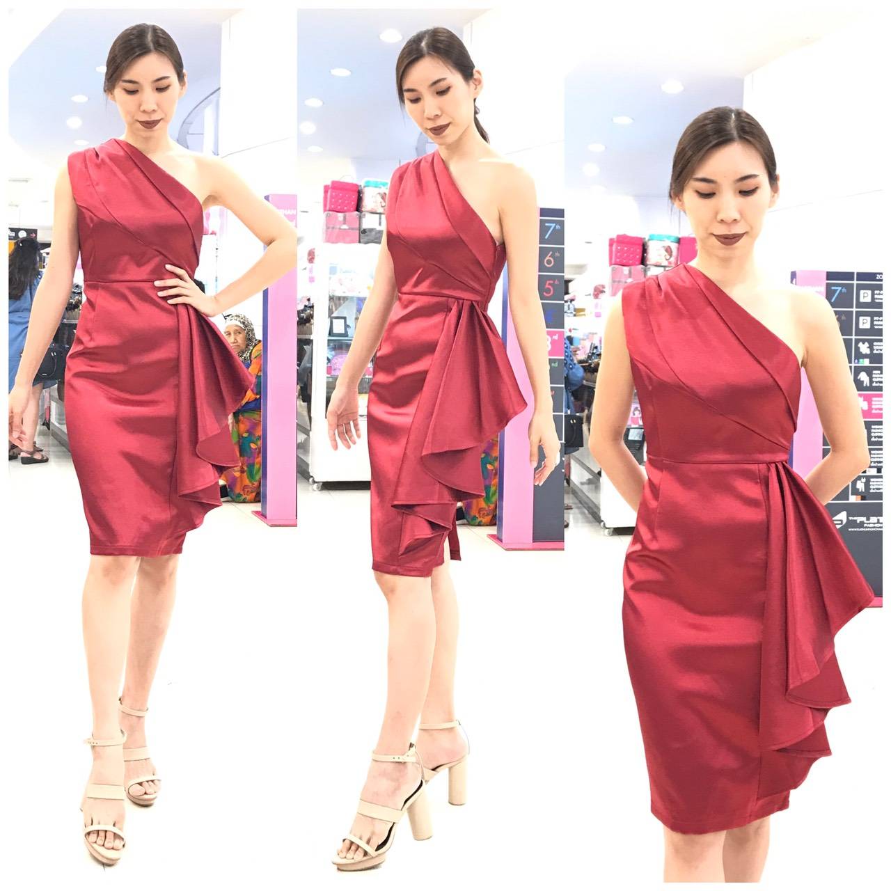 ชุดเพื่อนเจ้าสาว ชุดราตรียาว Lilac - One-shoulder top & side-ruffle skirt