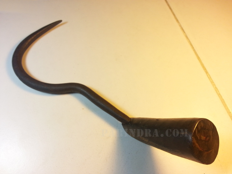 ตะขอเกี่ยวกระสอบข้าวจับกังโบราณ ด้ามเขาควายตัน