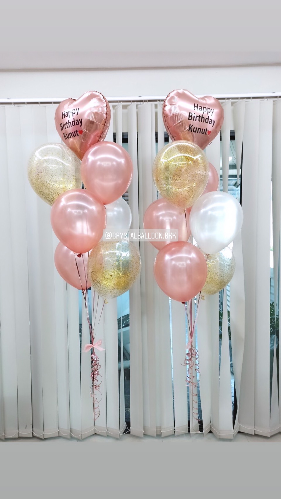 ลูกโป่ง วันเกิด ช่อฟอยล์หัวใจ 18" ช่อ 7 ลูก 2 ช่อ พร้อมตกเเต่ง สามารถเปลี่ยนสีลูกโป่ง/เปลี่ยนข้อความได้