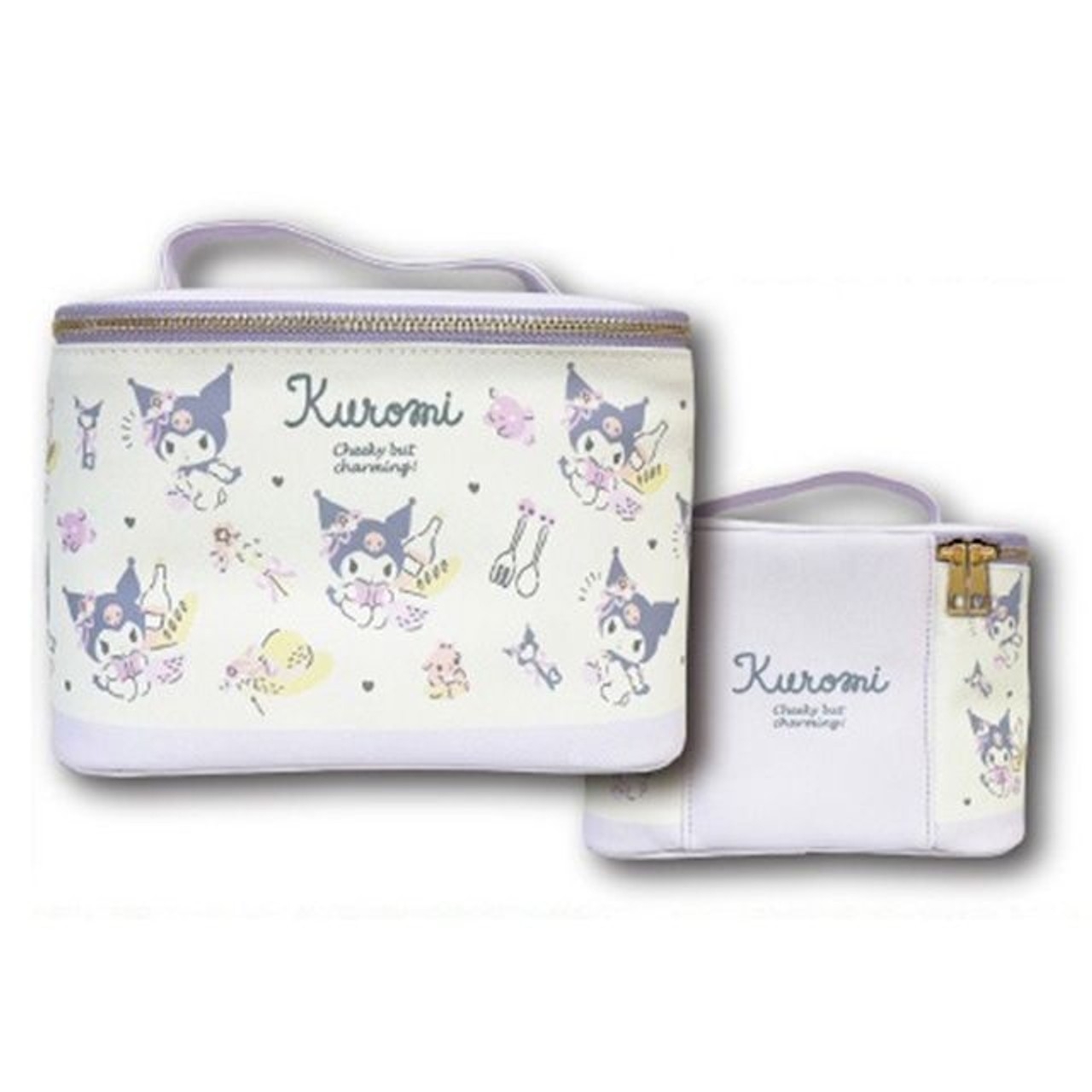 กระเป๋าเครื่องสำอาง kuromi ลิขสิทธิ์แท้ sanrio จากญี่ปุ่น