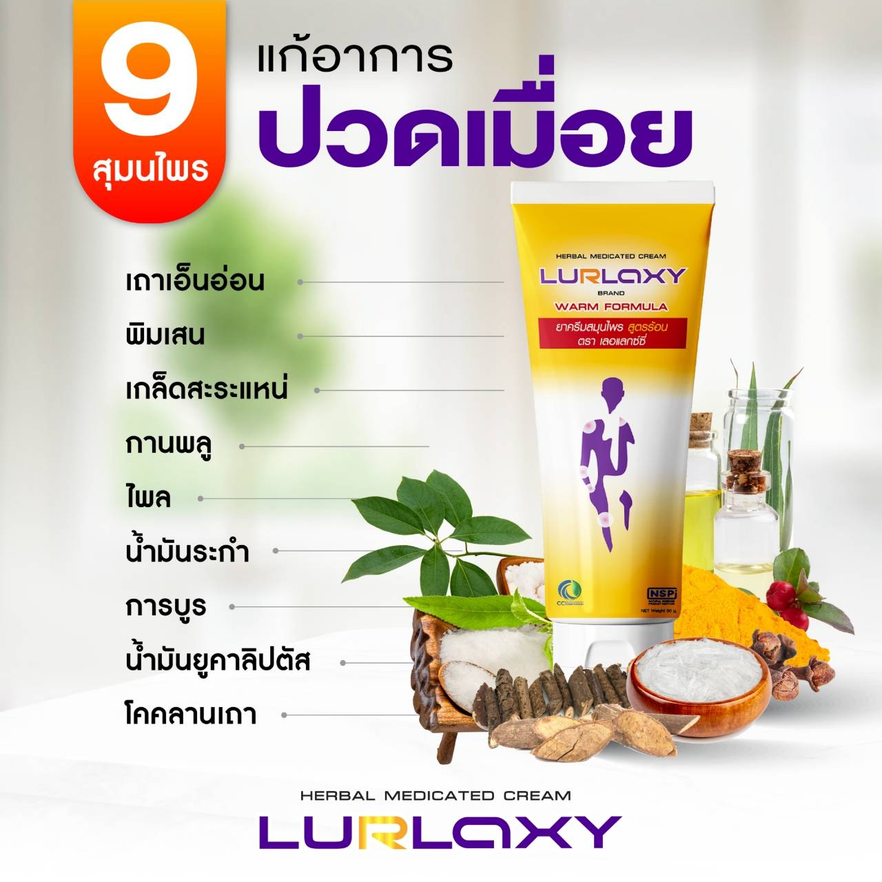 เลอแลกซ์ซี่ LURLAXY นวัตกรรมนาโนเทคโนโลยี่ ปวดข้อกล้ามเนื้อ เส้นเอ็น เนื้อครีมบางเบา ซึมลึกซึมเร็ว ออกฤทธิ์นาน ไม่เหนียวเหนอะหนะ