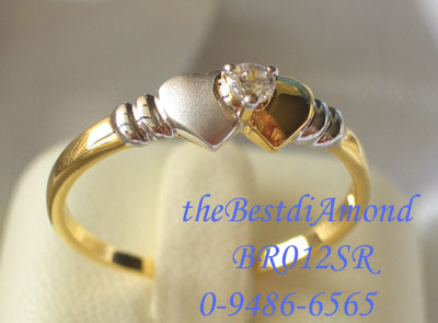 ***แหวนเพราะเราคู่กัน *** แหวนวงนี้น่ารัก มากเหมือนกันคะ ชุบทองแท้ 24 K หนา 5ไมครอน รหัส BR012SR