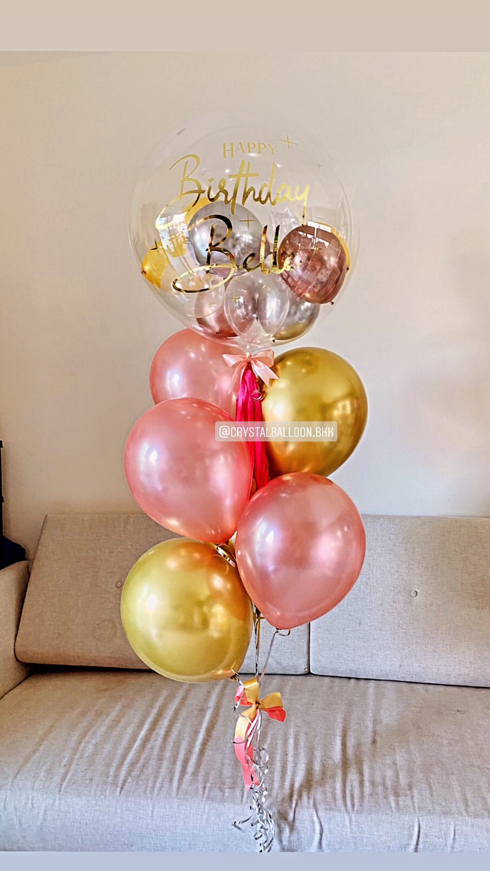 ลูกโป่ง วันเกิด Bubble USA ขนาด 24" พร้อม ลูกโป่ง 6 ลูก พร้อมตกเเต่ง สามารถเปลี่ยนสีลูกโป่ง/เปลี่ยนข้อความได้