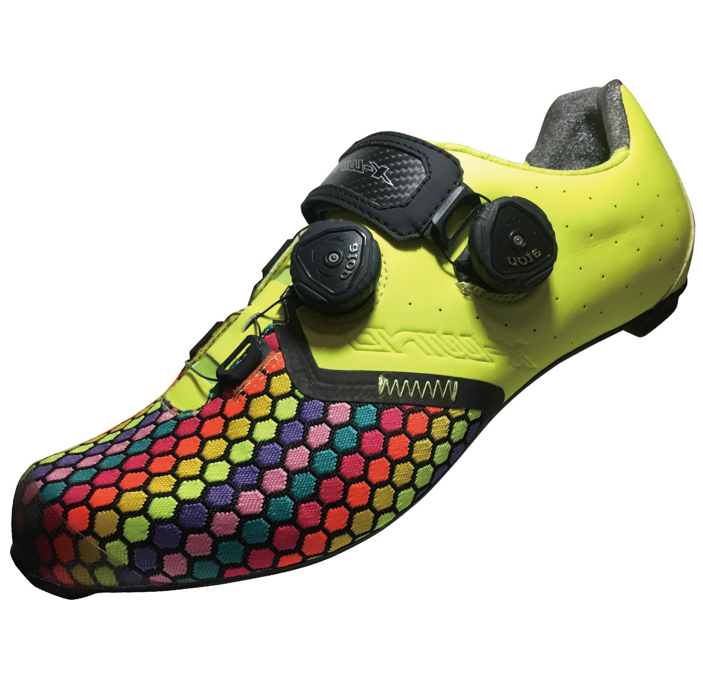 รองเท้า X-WIND K-PRO Road shoes หน้ากว้าง มีสีเขียวนีออนและดำ Radium, Size 41, 42, 43, 44