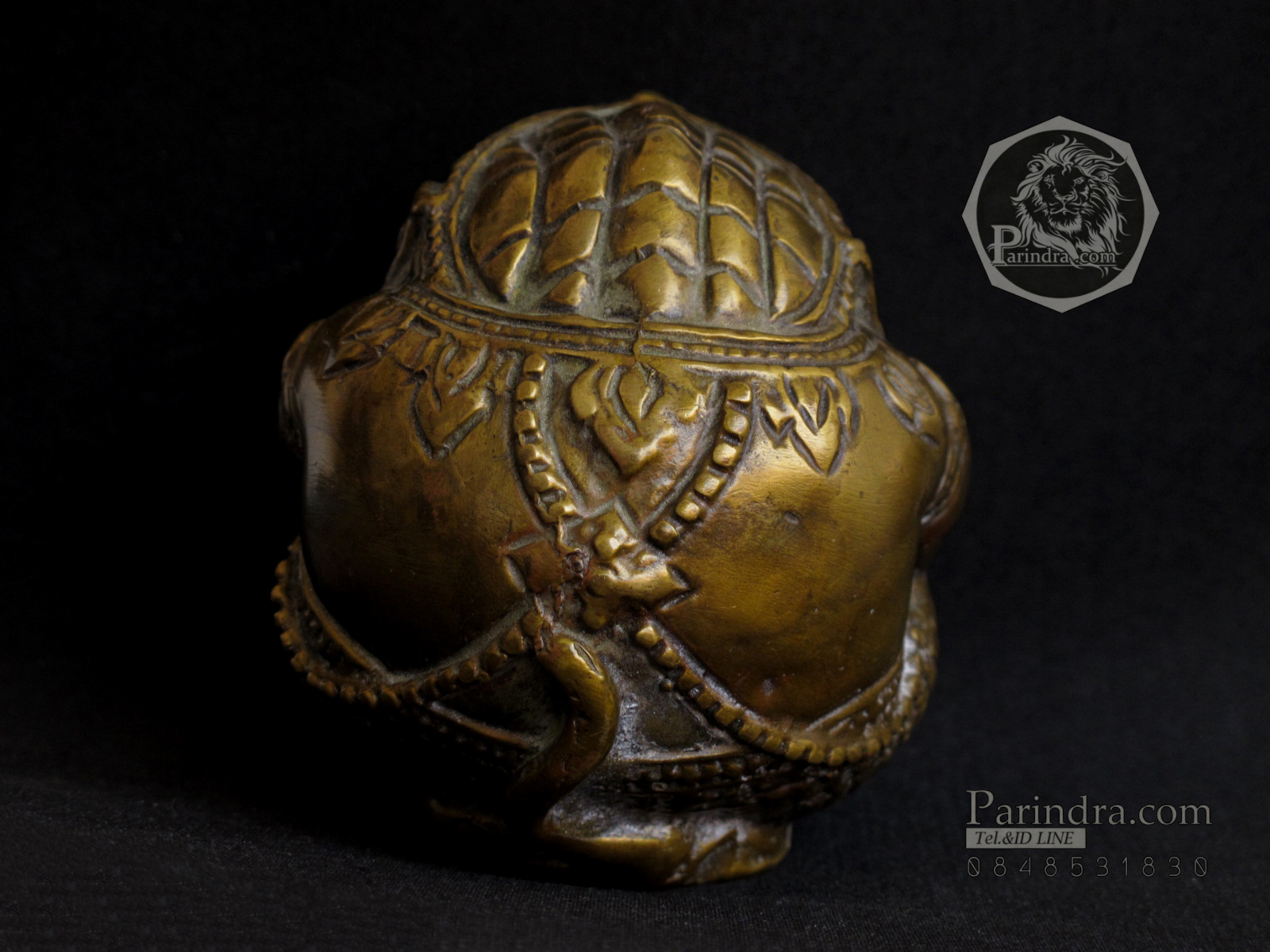 รูปหล่อทองเหลือง หนุมานอมจันทร์ งานฝีมือเก่า