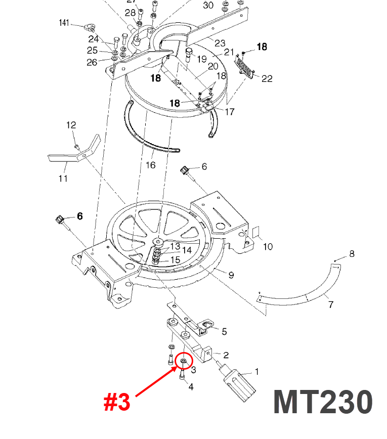 แหวนรอง สปริง มาคเทค Maktec MT230 [#3] Pn.JM23000003 (แท้) ##(*)