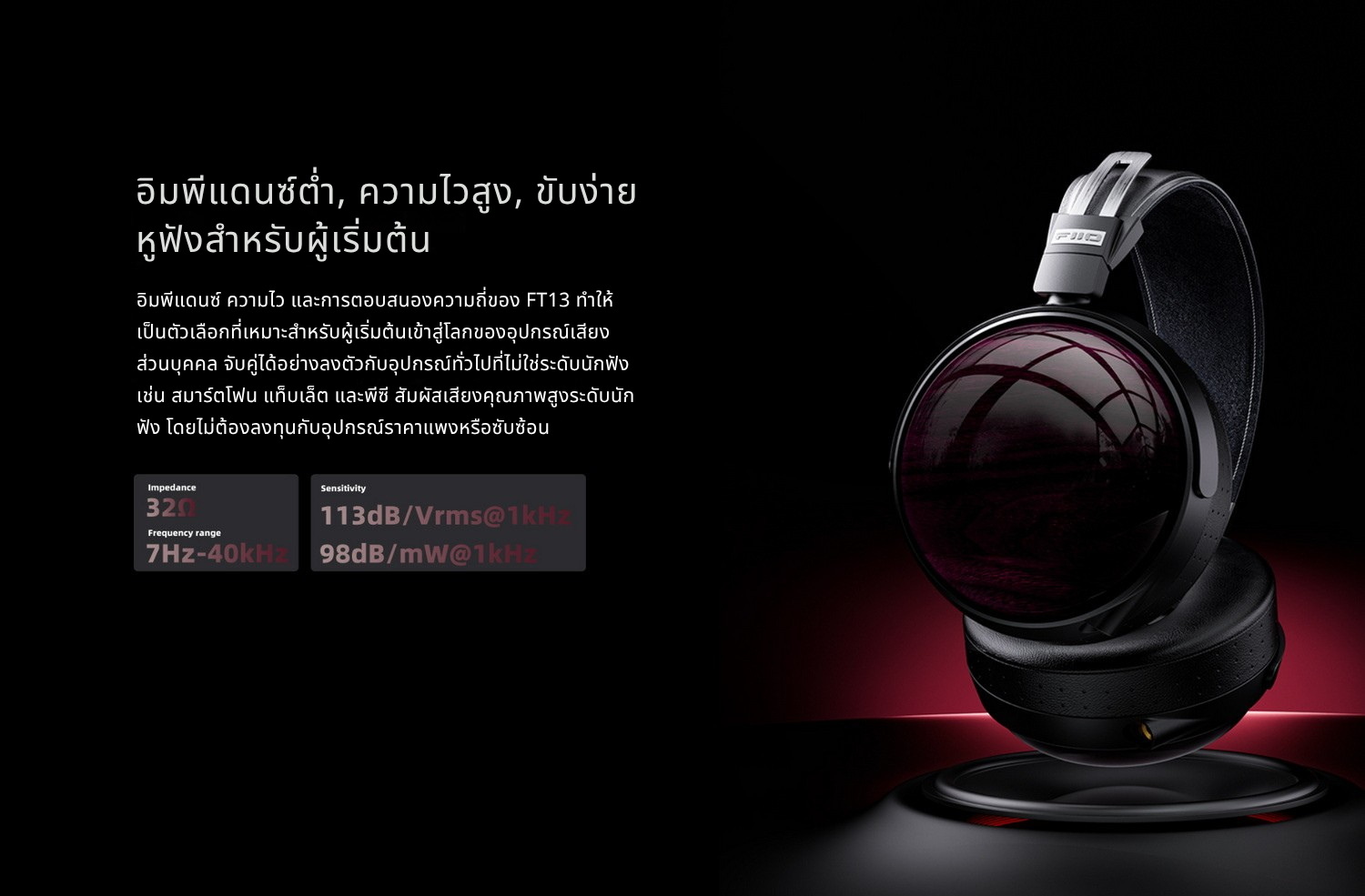 FiiO FT13 หูฟังเฮดโฟนบอดี้ไม้ สัมผัสหรูหรา คุณภาพเสียงที่เป็นเอกลักษณ์ ประกันศูนย์ไทย