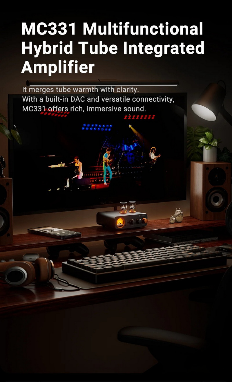 Fosi Audio MC331 Bluetooth Amplifier หลอดแก้วพร้อม DAC และ VU Meter ประกันศูนย์ไทย