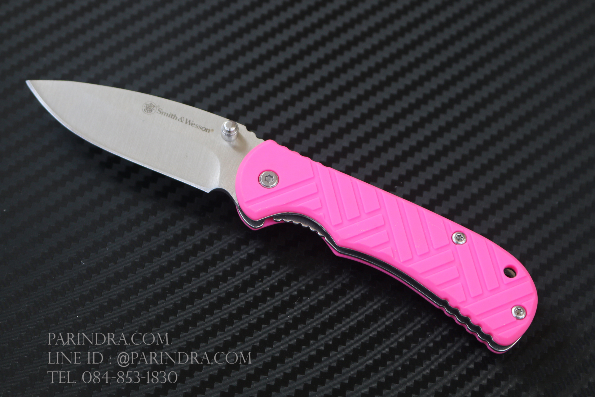 มีดพับขนาดเล็ก Smith & Wesson ด้ามชมพู (OEM)