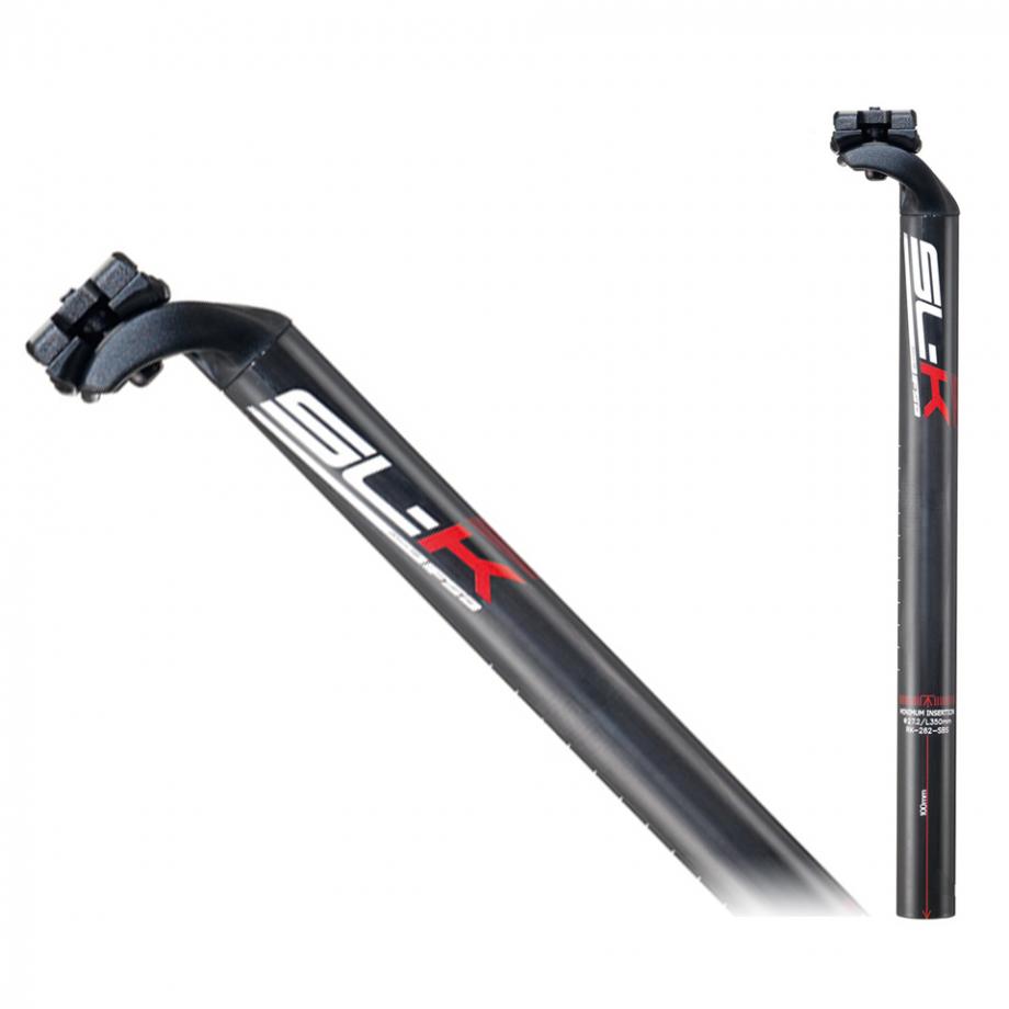 FSA SL-K SBS SB20 CARBON SEATPOST หลักอานหมอบ, ขนาด 31.6MM, ยาว 350MM, สีแดง, สีเทา