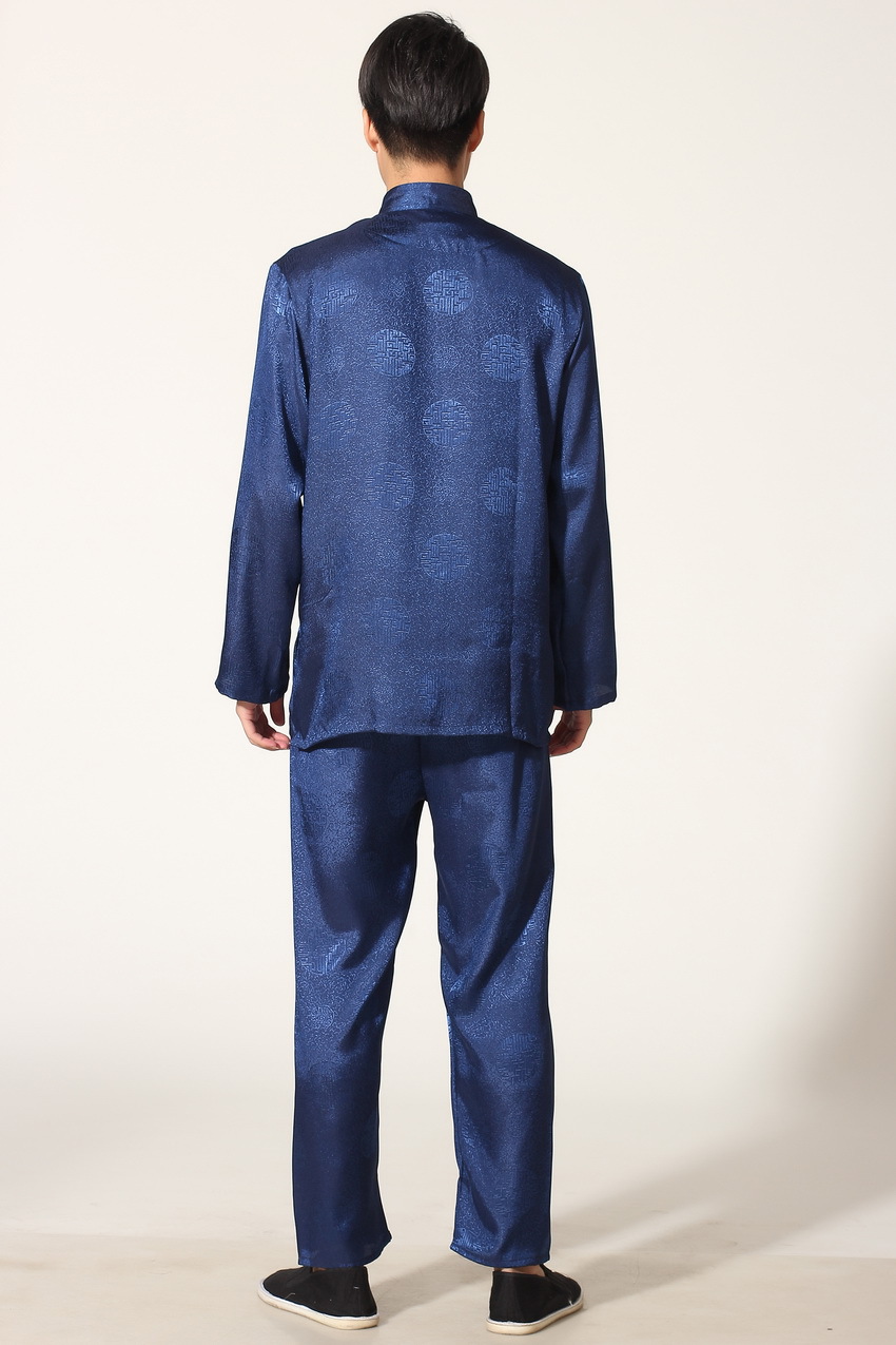 Pre-order ชุดจีน ชาย เสื้อพร้อมกางเกง สีน้ำเงิน