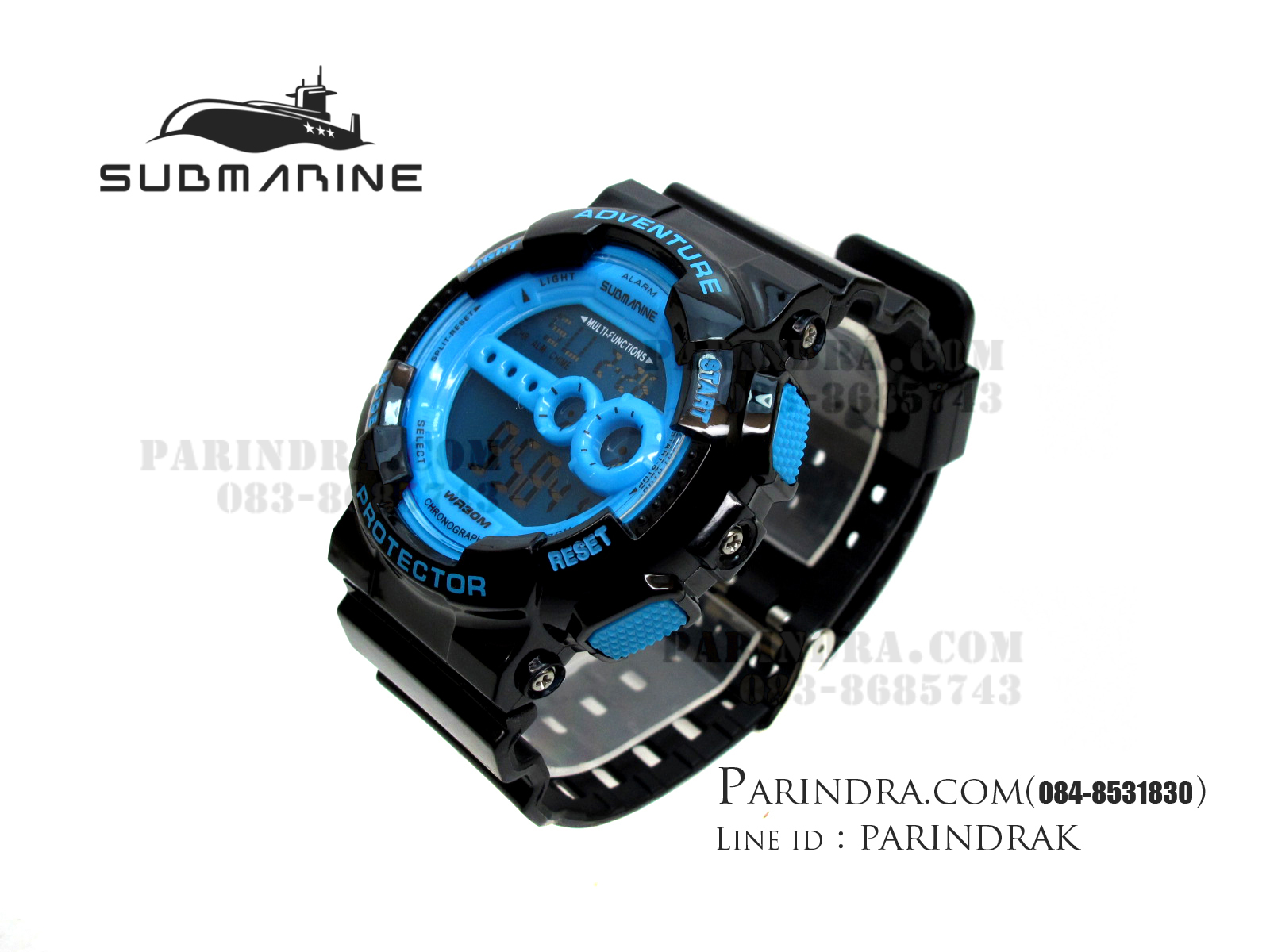 นาฬิกา US submarine รุ่น TP1282M สีดำ-หน้าปัดฟ้า พื้นหลังฟ้า