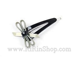 Renachris กิ๊บติดผมทรงสามเหลี่ยมโบว์ซ้อน ( Black )