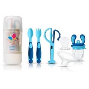 ชุดภาชนะบรรจุอาหารแบบพกพาพร้อมช้อนส้อม Baby Travel Easy Set