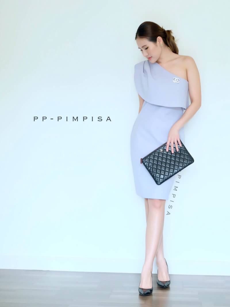 พร้อมส่ง ชุดออกงาน แบบเรียบหรู ไหล่เฉียง แพตเทินทรงสวย มีซับในทั้งตัว สีฟ้า(เหลือเฉพาะไซส์ S)