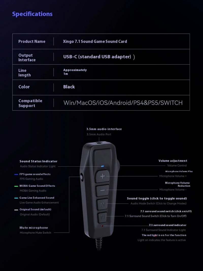 Simgot GEW1 การ์ดเสียง USB ภายนอกพกพารองรับ 7.1 เสียงรอบทิศทาง ประกันศูนย์ไทย