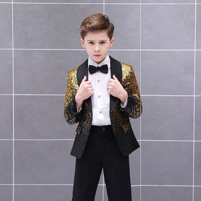 พร้อมเช่า ชุดสูทเด็กชาย สีทูโทน งานกลิตเตอร์แน่นๆ หรูหรา **พร้อมเช่าไซส์ 120,130,140,150**