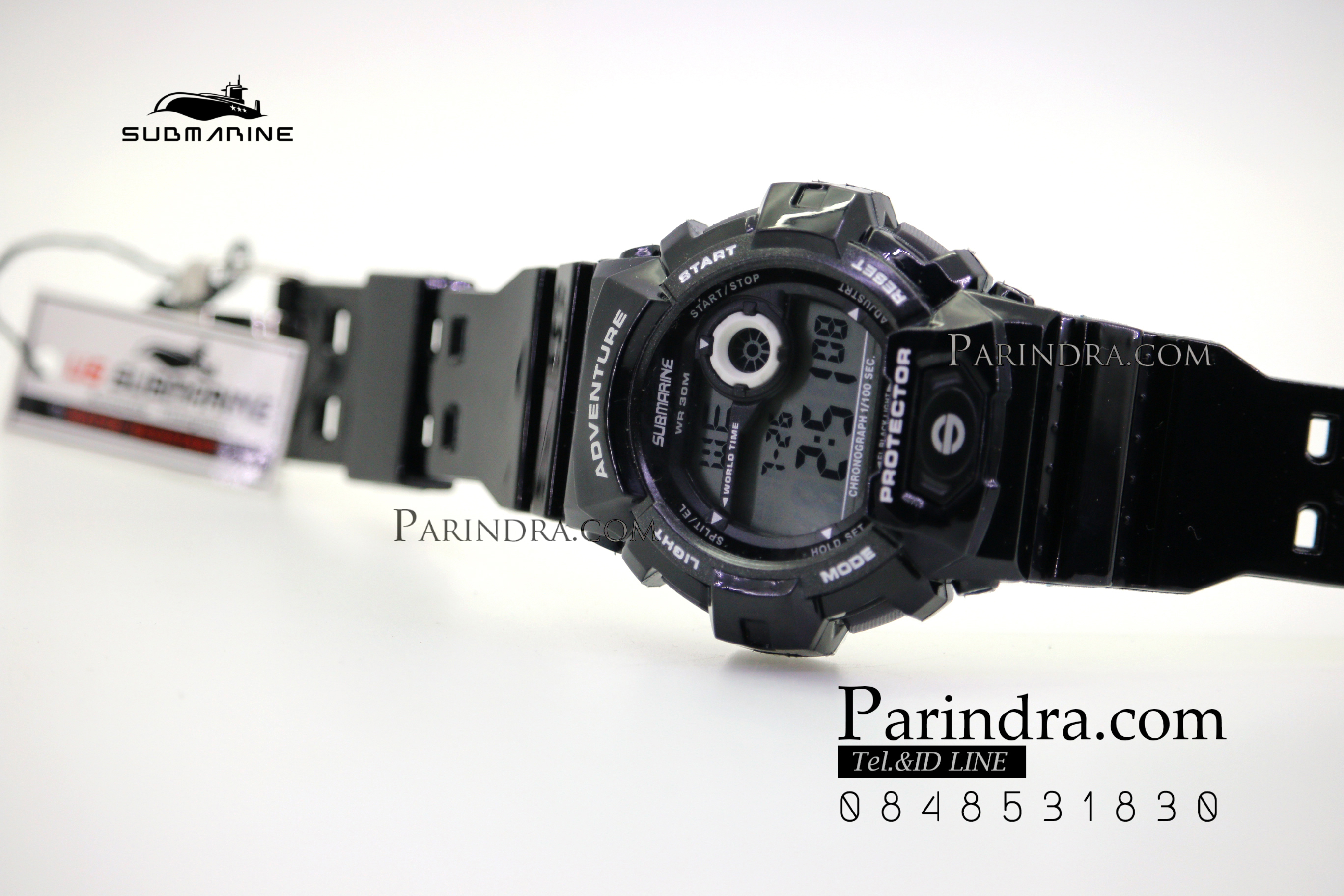 นาฬิกา US submarine TP1329M สีดำจอเทา ระบบดิจิตอล สายซิลิโคนผิวมัน