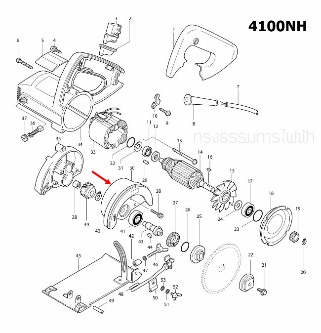 BLADE CASE COMPLETE เครื่องตัดคอนกรีต Makita 4100NH [#30] Pn.150647-1 (แท้) ##
