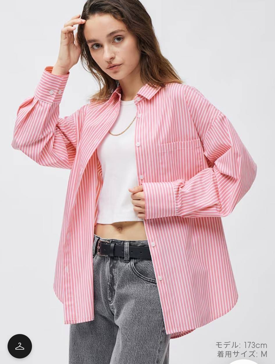 เสื้อเชิ้ต ยี่ห้อ GU มีไซส์ M กับ L ของแต่ละสี (สีฟ้า,สีครีม,สีชมพู)