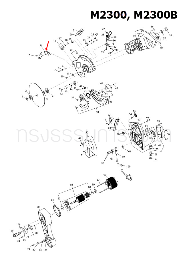 LINK COMP แท่นตัดองศา Maktec มาคเทค, Makita มากีต้า MT230 [#68], M2300, M2300B [#6] Pn.JM23000058 (แท้) ##