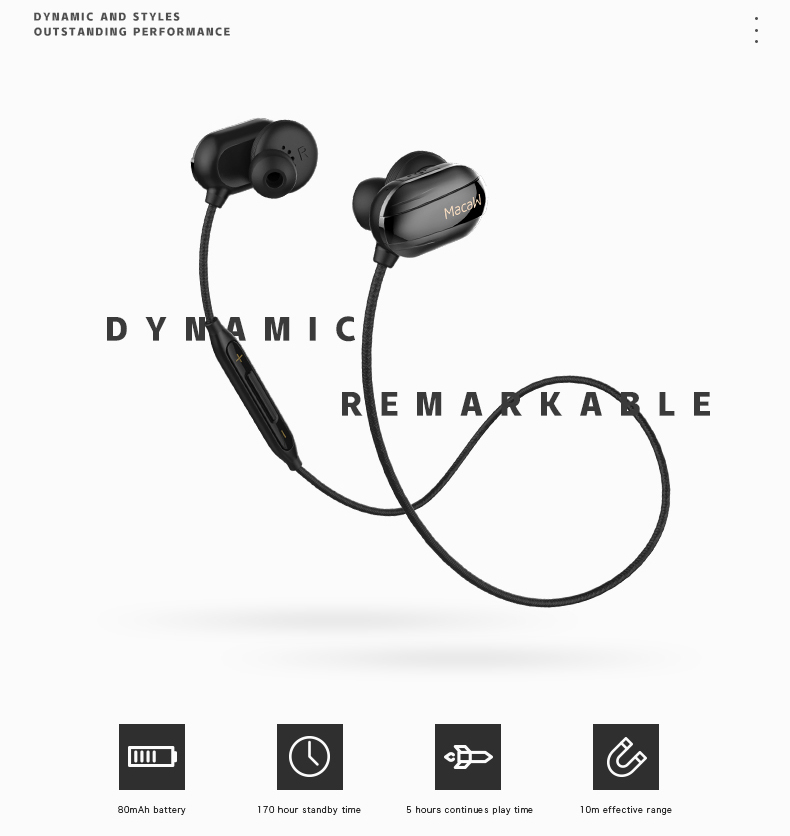 ขาย Macaw T60 หูฟัง Sport HiFi มี Bluetooth กันน้ำกันเหงื่อระดับ ipx5 เหมาะสำหรับใส่ออกกำลังกาย